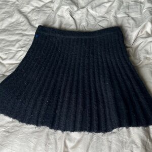 Classic Black Ribbed Circle Skirt